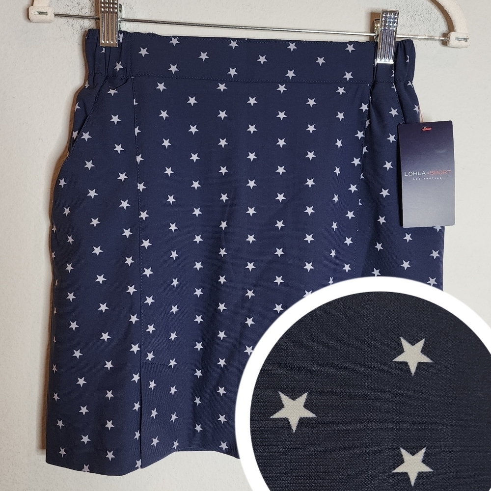 NWT LOHLA Sport Navy Blue All Star‎ Pull On Skort Pockets Size 2